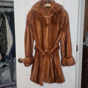 Genuine luxurious 3/4 hooded Mink coat